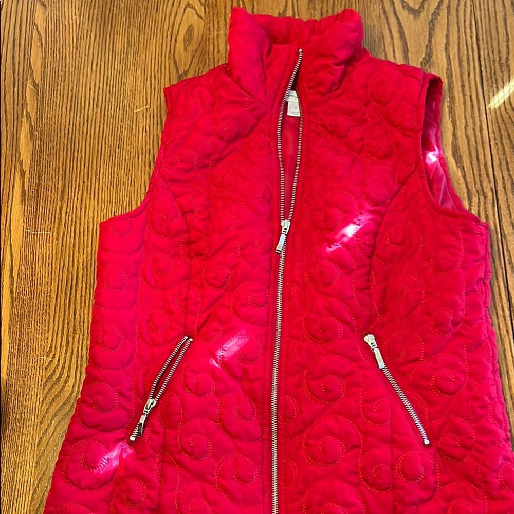Christopher & Banks Red Quilted Puffer Vest